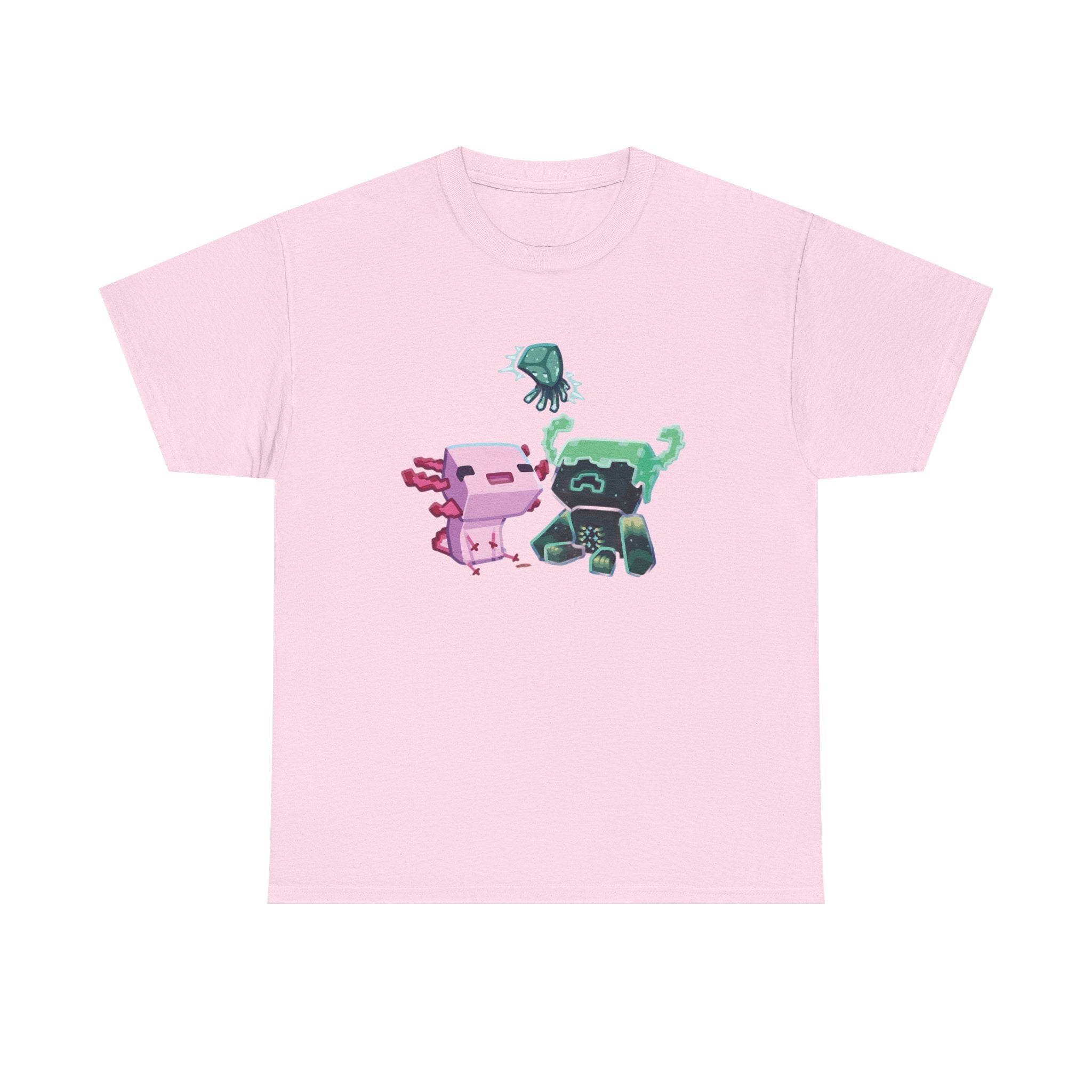Pink Axolotl Unisex Tee with Cute Warden Design