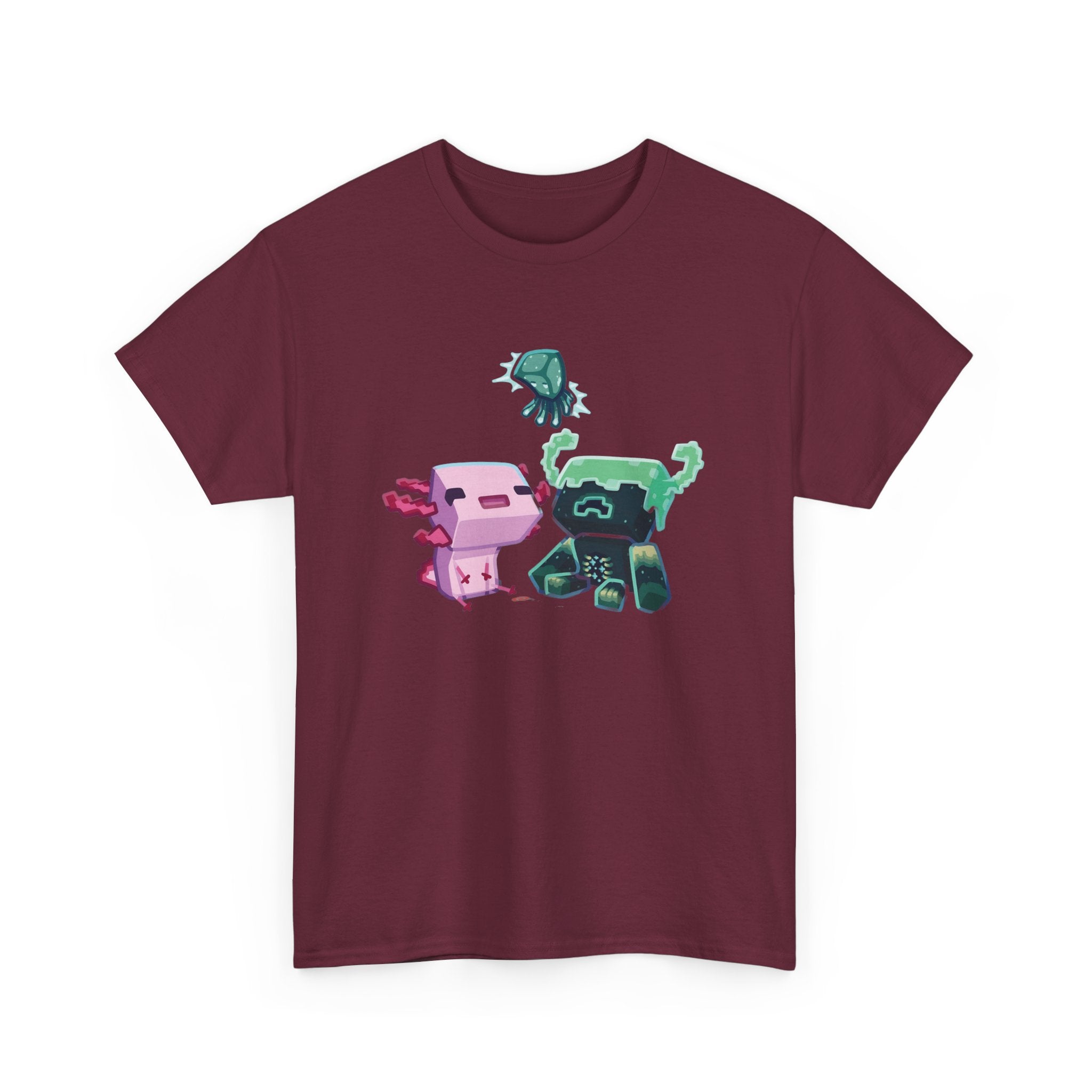 Pink Axolotl Unisex Tee with Cute Warden Design