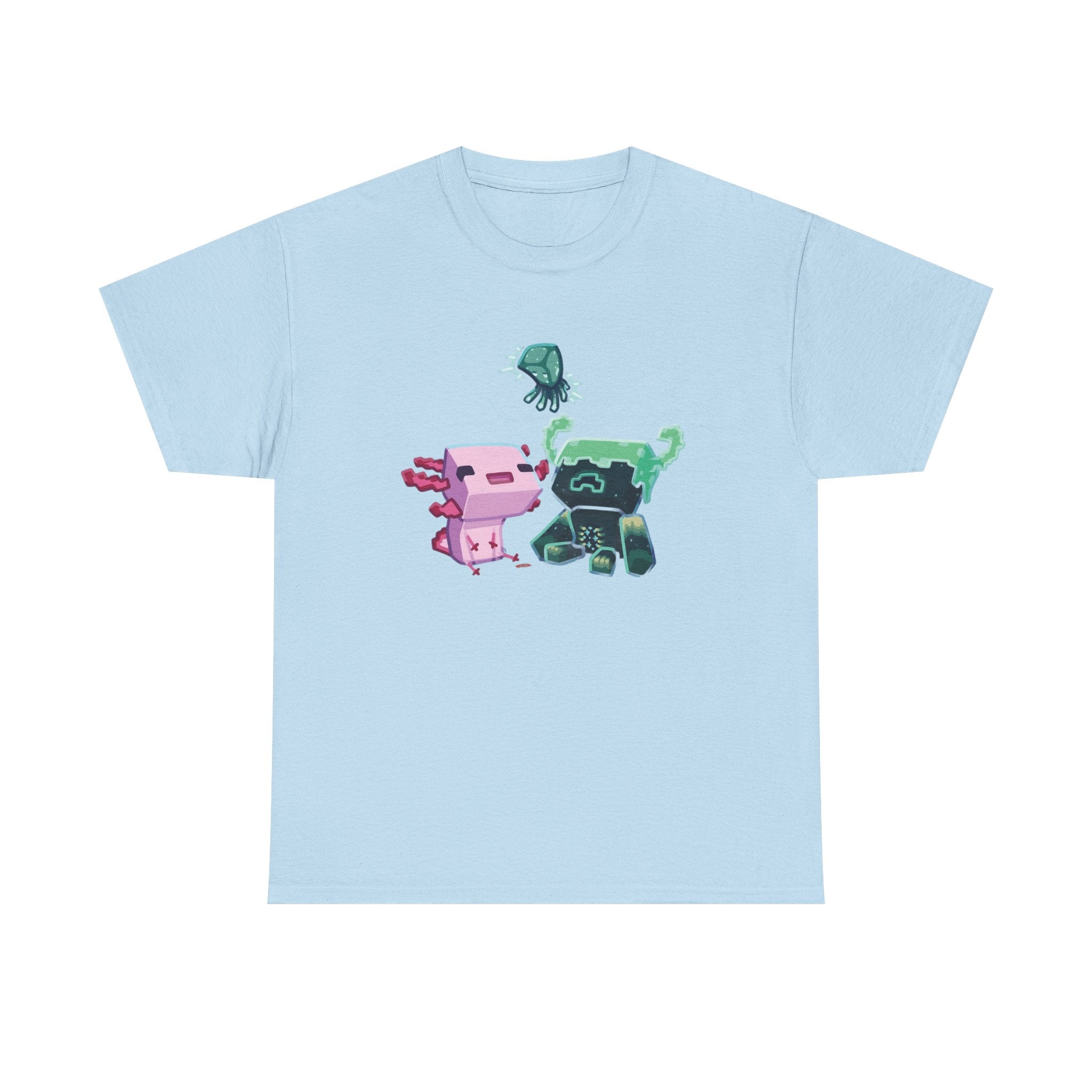 Pink Axolotl Unisex Tee with Cute Warden Design