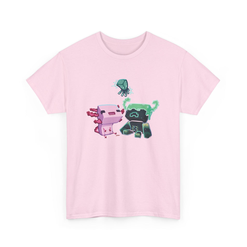 Pink Axolotl Unisex Tee with Cute Warden Design