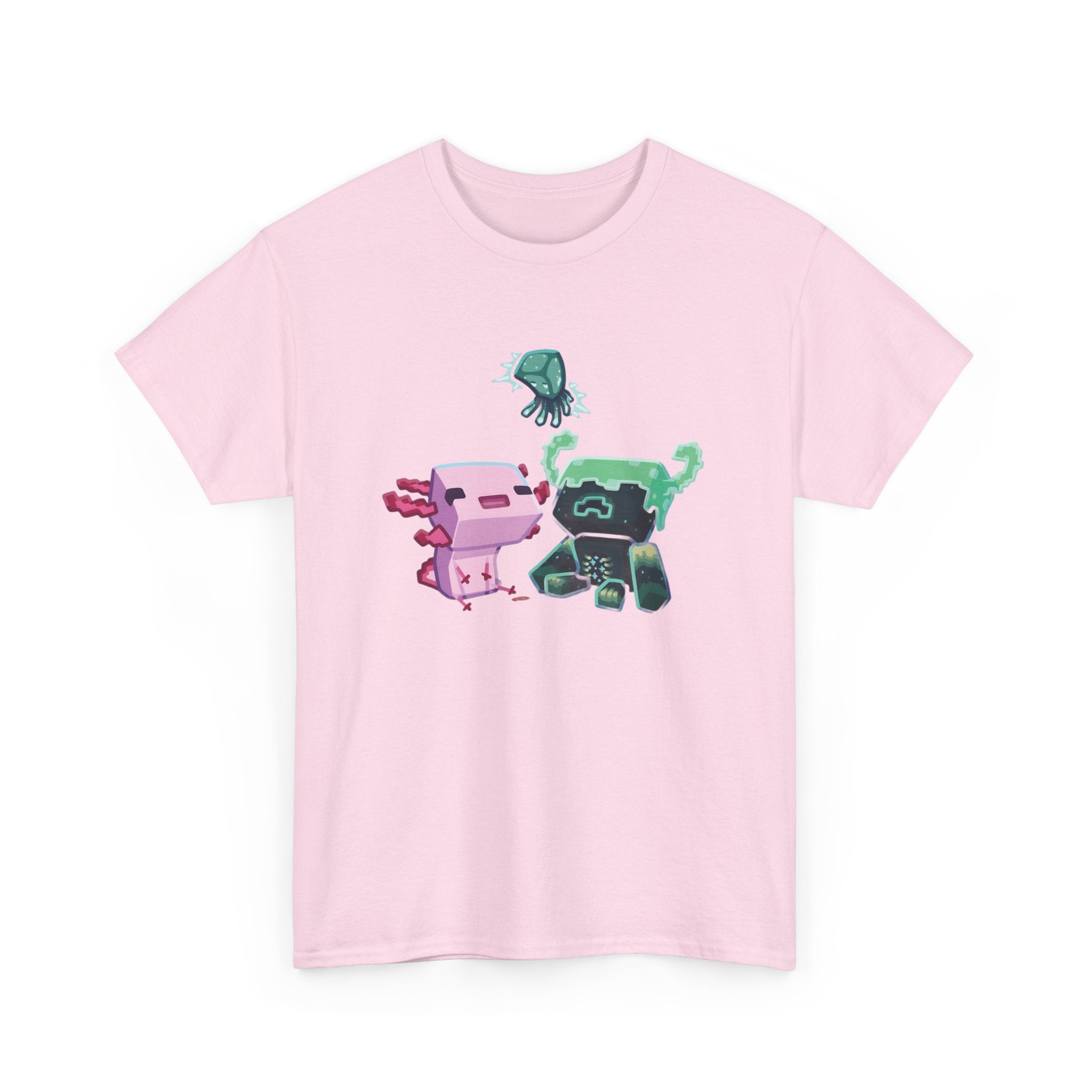 Pink Axolotl Unisex Tee with Cute Warden Design