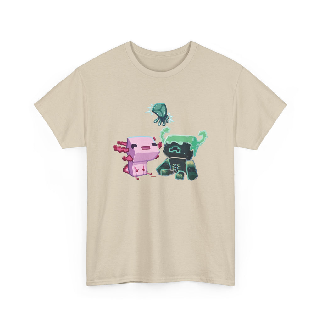 Pink Axolotl Unisex Tee with Cute Warden Design