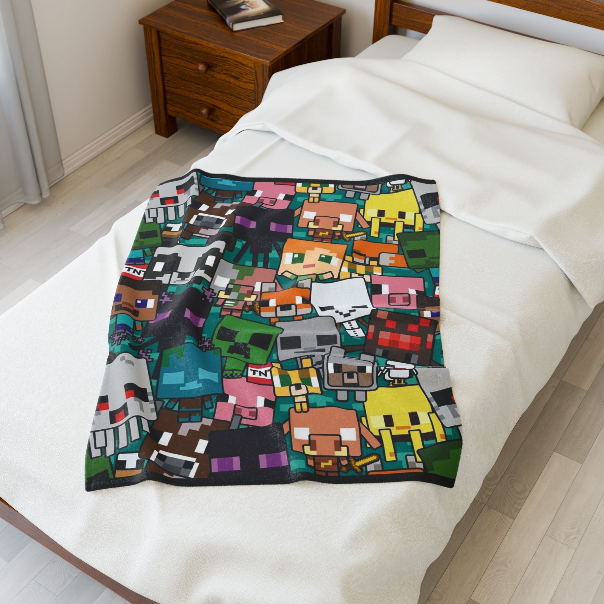 Plush Blanket - Cute Pixel World Characters Design