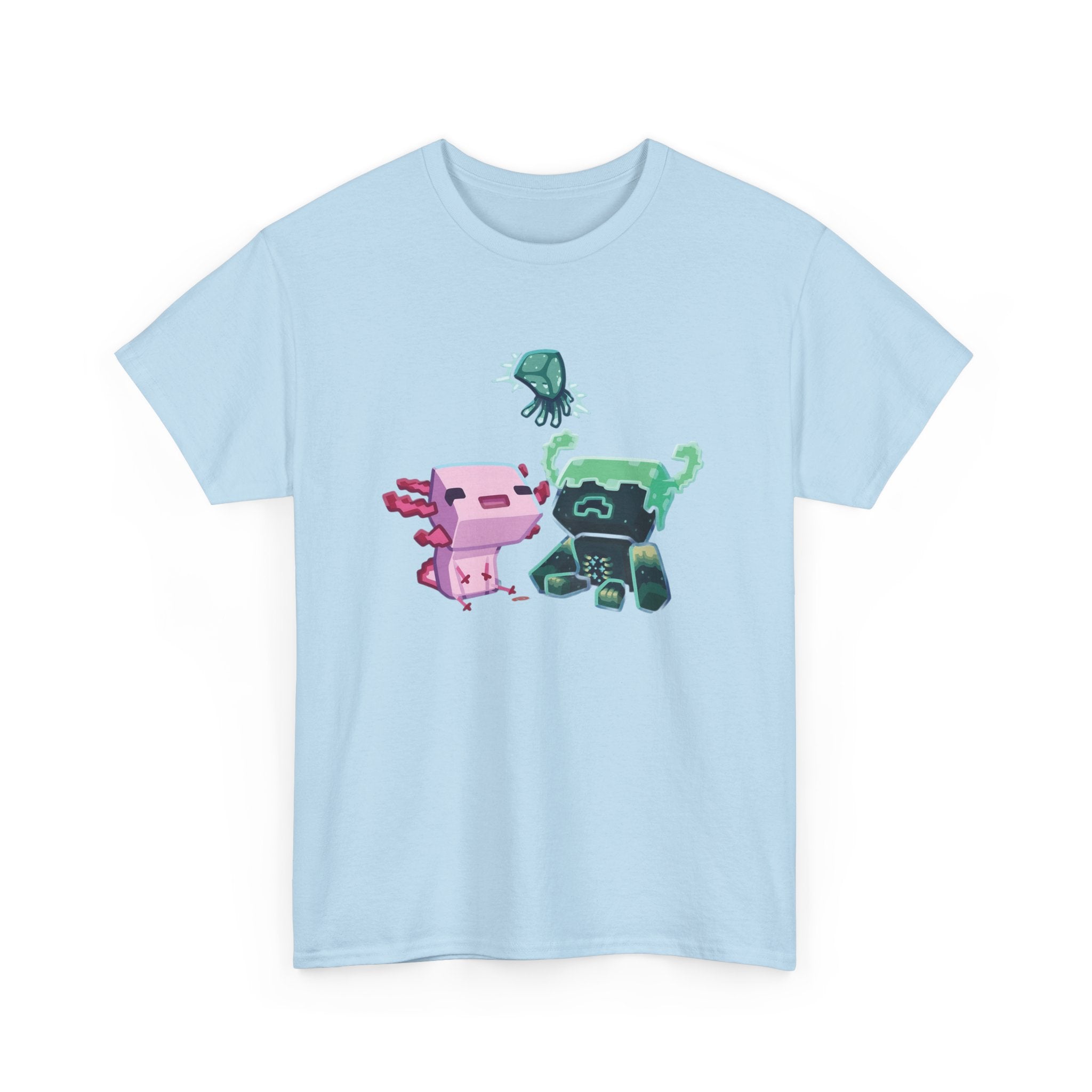 Pink Axolotl Unisex Tee with Cute Warden Design