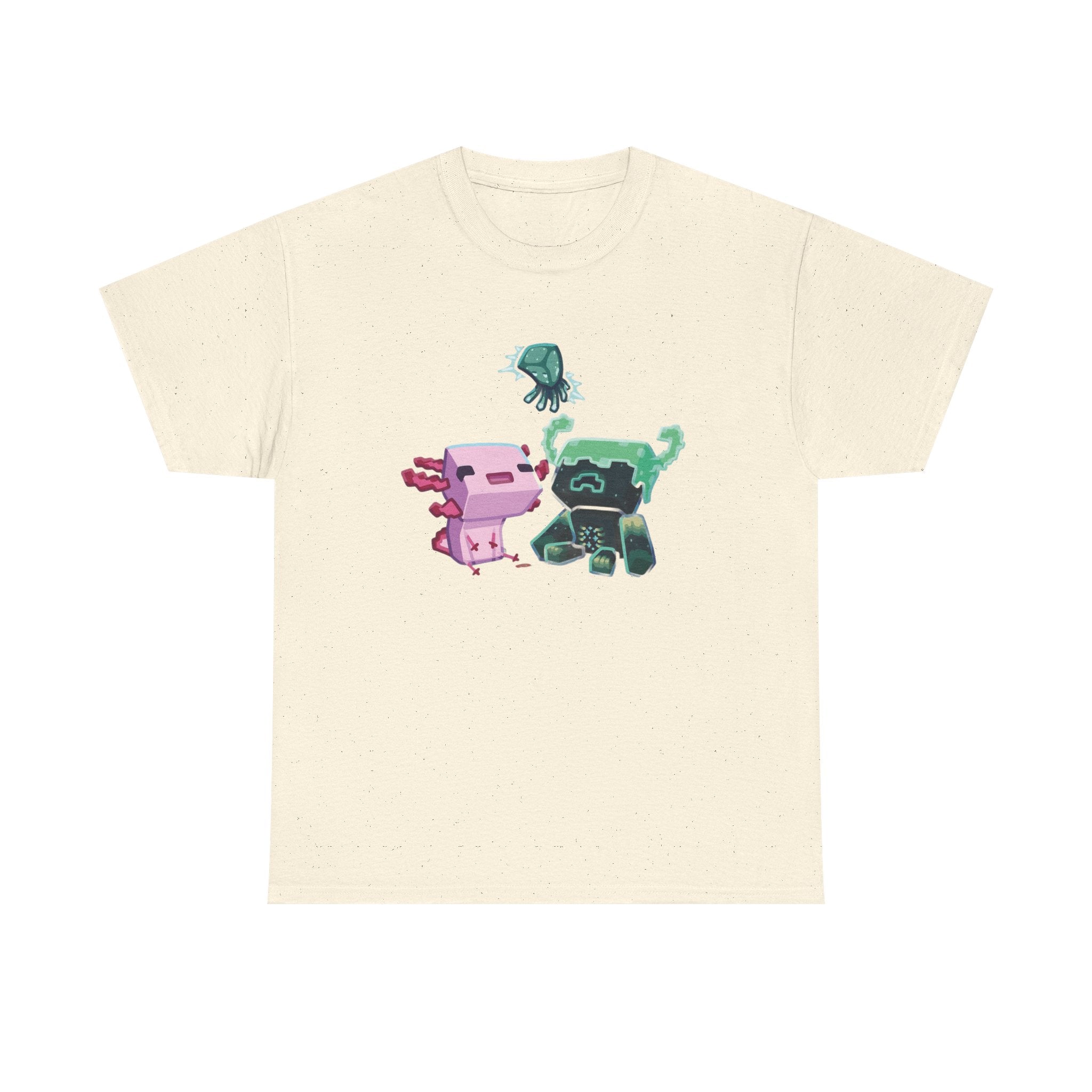 Pink Axolotl Unisex Tee with Cute Warden Design