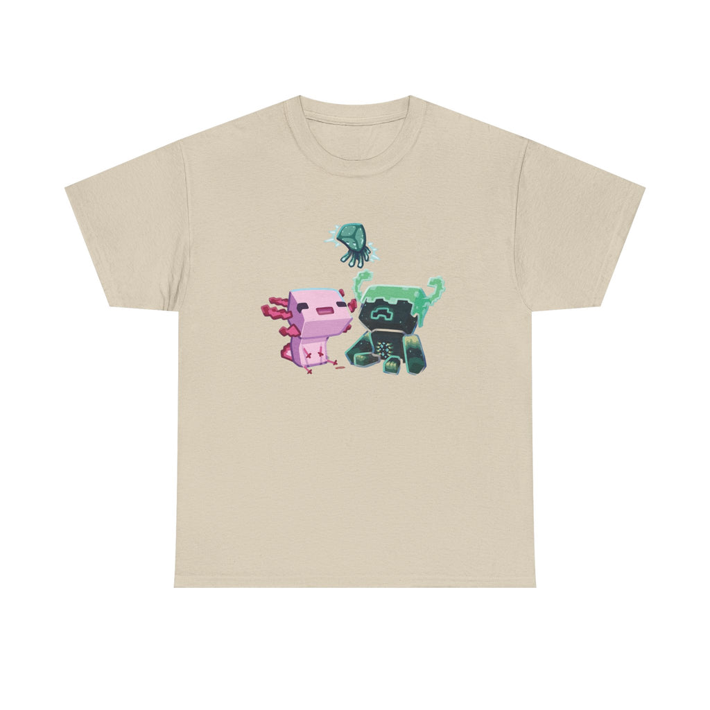 Pink Axolotl Unisex Tee with Cute Warden Design