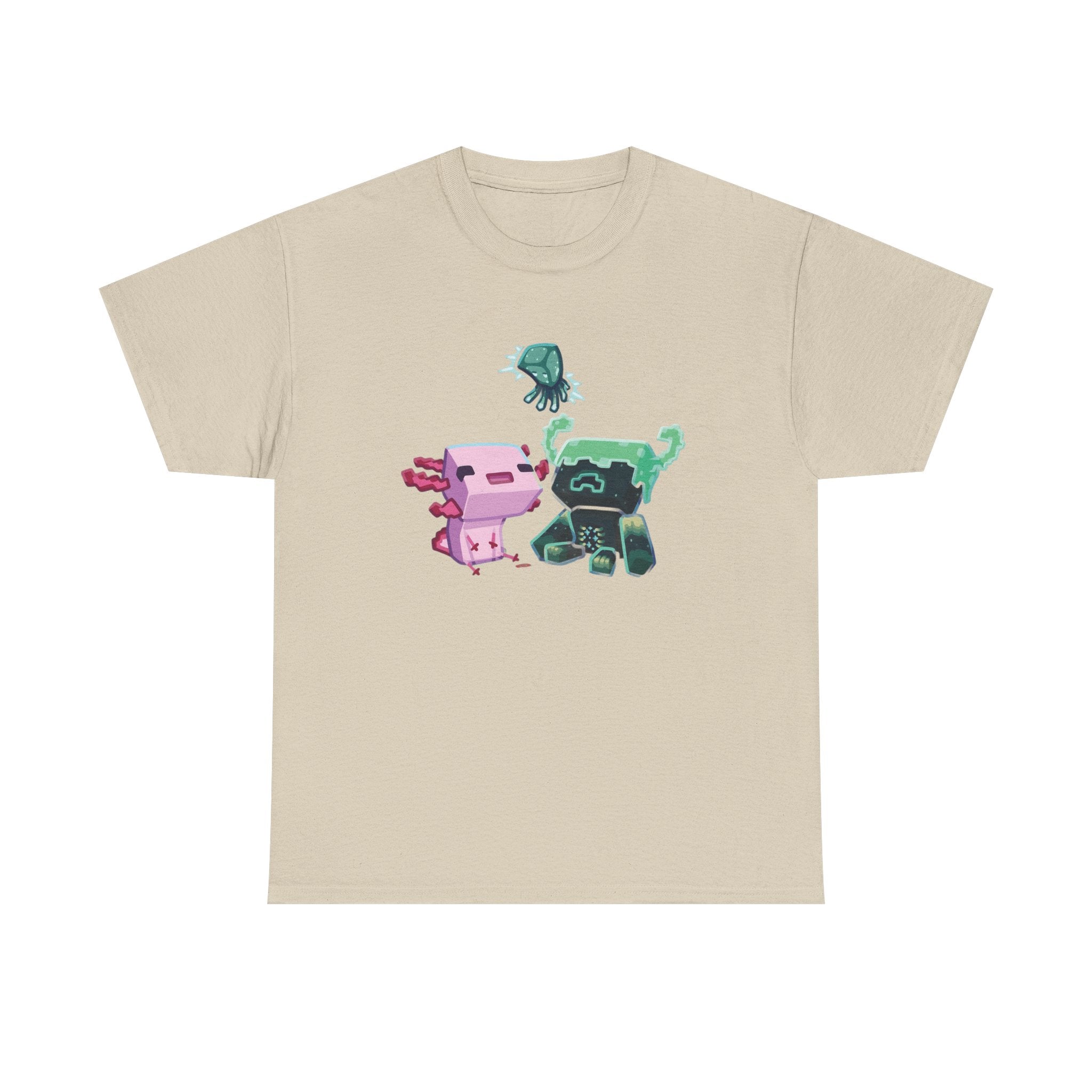 Pink Axolotl Unisex Tee with Cute Warden Design