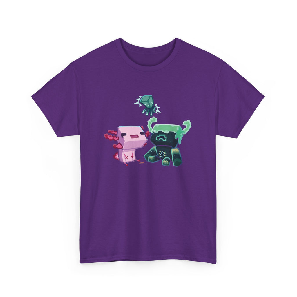 Pink Axolotl Unisex Tee with Cute Warden Design