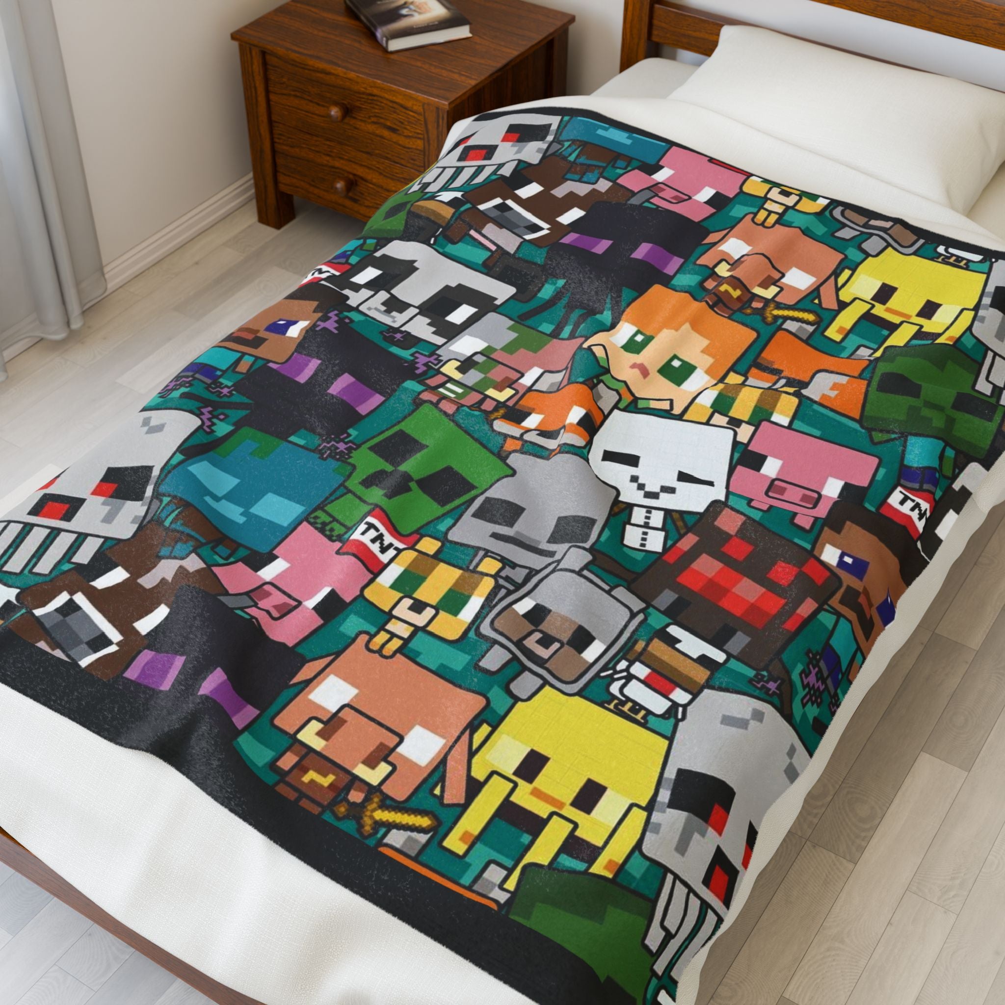 Plush Blanket - Cute Pixel World Characters Design