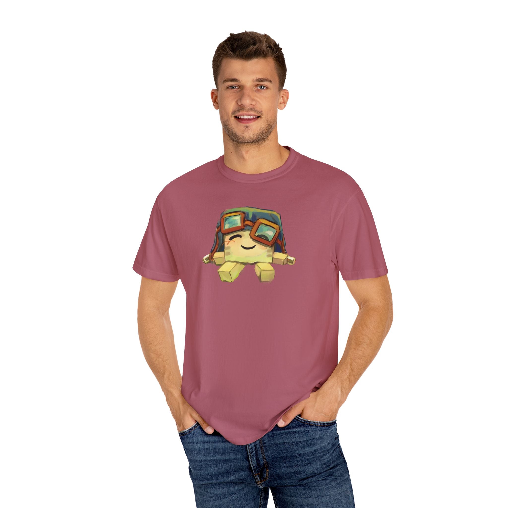Cute Ghast Character T-Shirt - Unisex Garment-Dyed Tee
