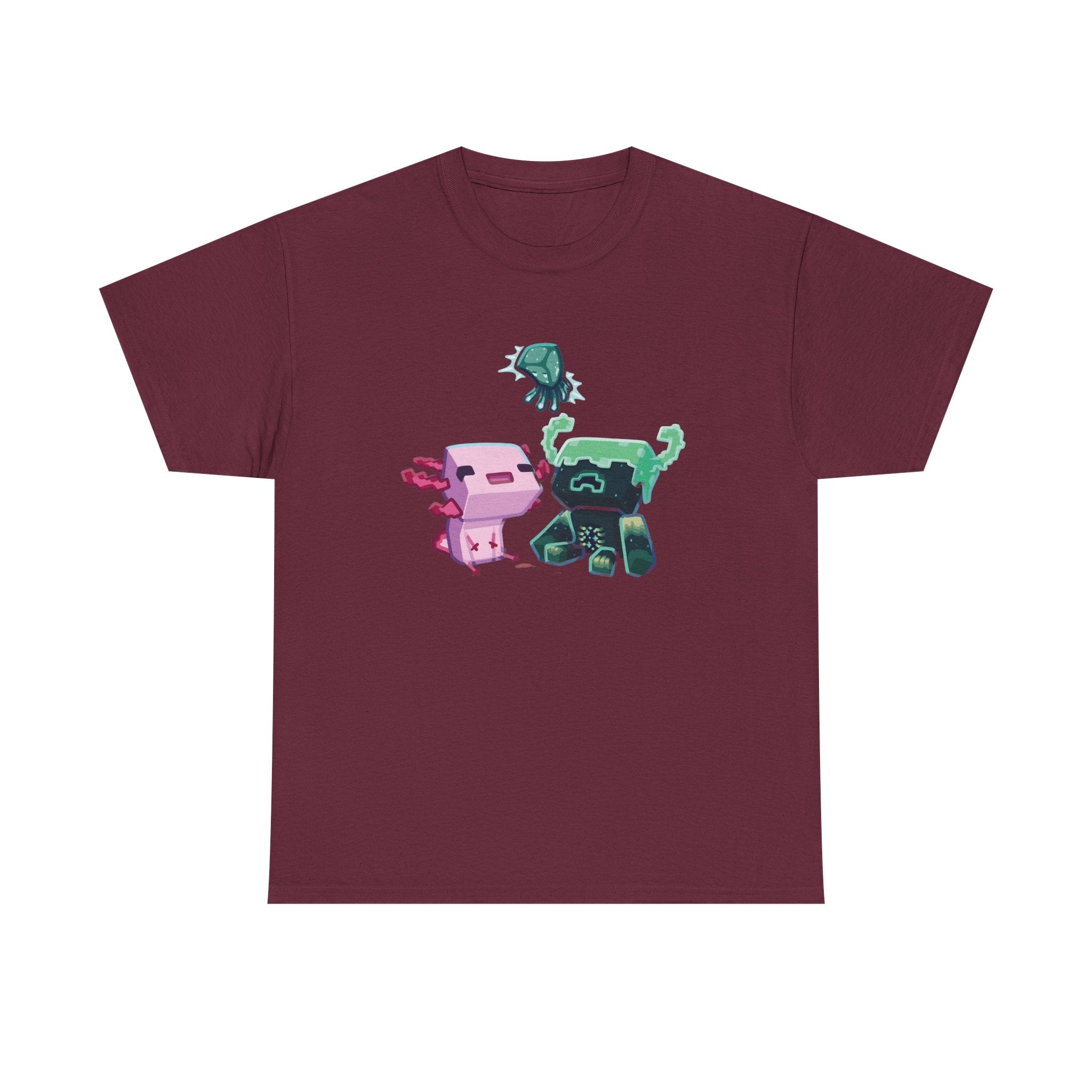 Pink Axolotl Unisex Tee with Cute Warden Design