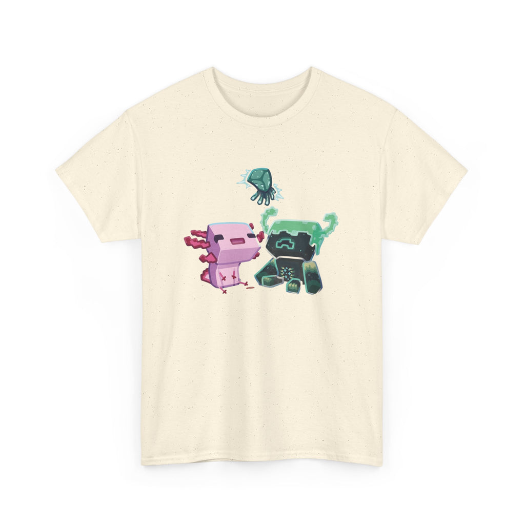 Pink Axolotl Unisex Tee with Cute Warden Design