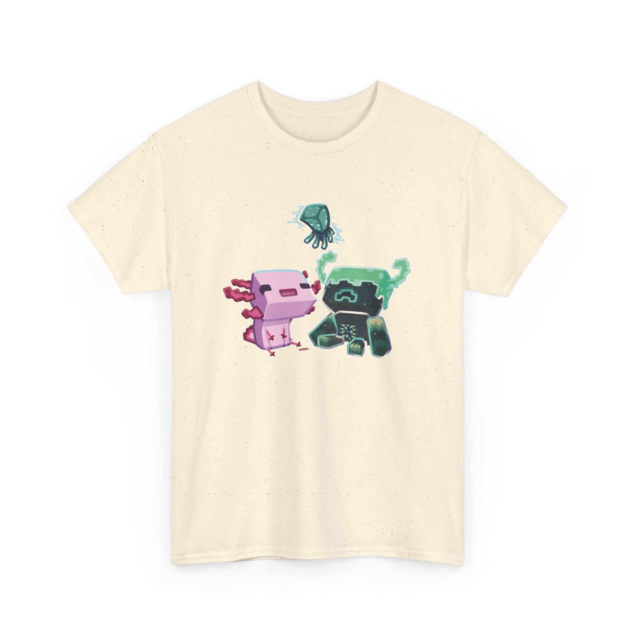 Pink Axolotl Unisex Tee with Cute Warden Design